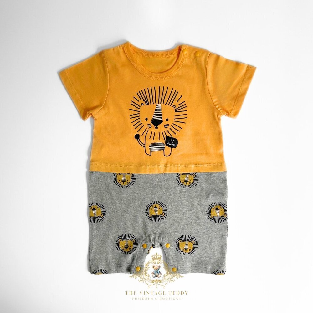 NWT Cute Boys Romper One-Piece T-shirt & Pants Baby Outfit Little Lion 12-18M